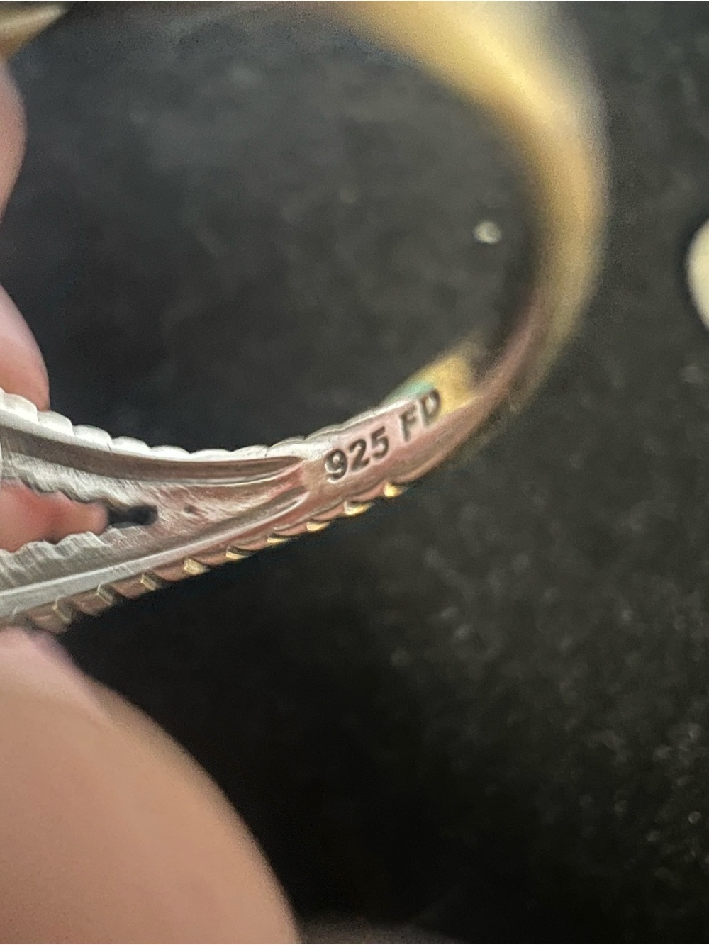 925 STERLING SILVER BLUE TOPAZ (Cz) HEART ROPE BAND RING - Picture 5 of 9